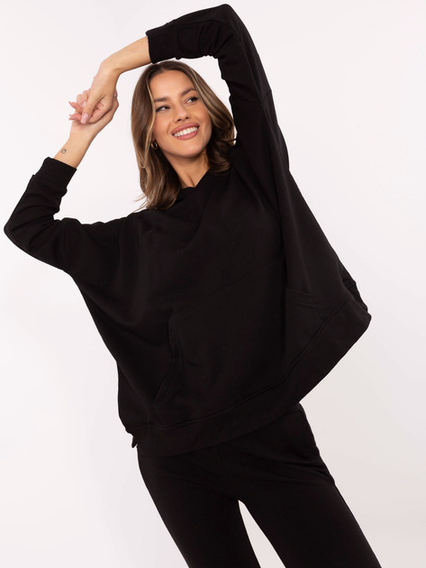 Hurtownia Czarny damski komplet basic ze spodniami