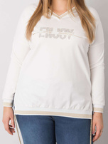 Ecru plus size blouse with Lila applique