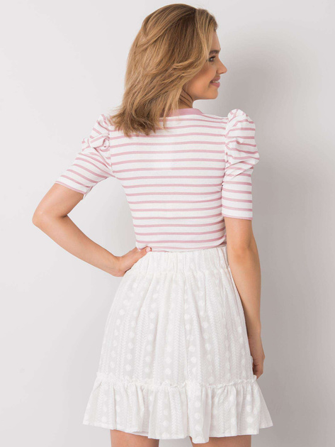 Hurtownia Biało-różowa bluzka na co dzień w paski