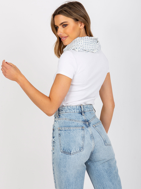 Biała damska chusta komin w groszki