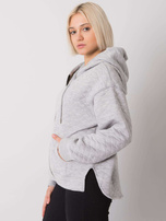 Szara pikowana bluza na suwak Arezzo