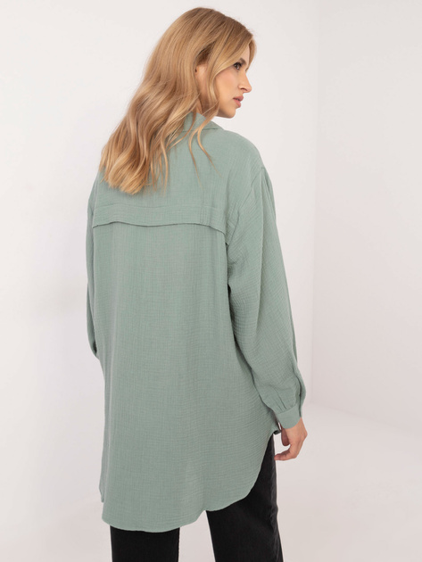 Hurt Pistacjowa muślinowa koszula z kołnierzykiem SUBLEVEL