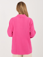 Fuksjowa muślinowa koszula z kieszenią