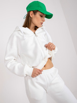 Biały dresowy komplet basic z kieszeniami