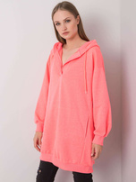 Fluo różowa bluza z kapturem Olive