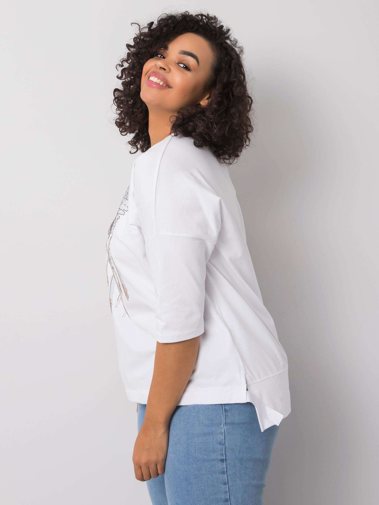 Weiße Bluse mit Applikationen Cassia.