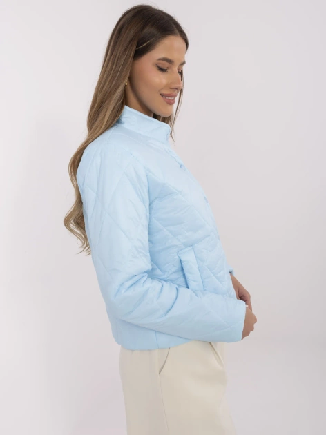 Hurt Jasnoniebieska pikowana kurtka bez kaptura