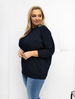 Granatowa bluzka plus size z okrągłym dekoltem