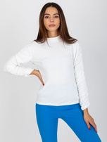 Hurt Ecru Samtbluse one size mit Stehkragen RUE PARIS.