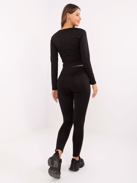 Czarny sportowy komplet z krótką bluzką Patrice