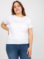 Biały t-shirt plus size z nadrukiem 