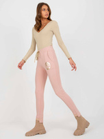 Hurt Brudnoróżowe spodnie dresowe z nadrukiem Myrtle