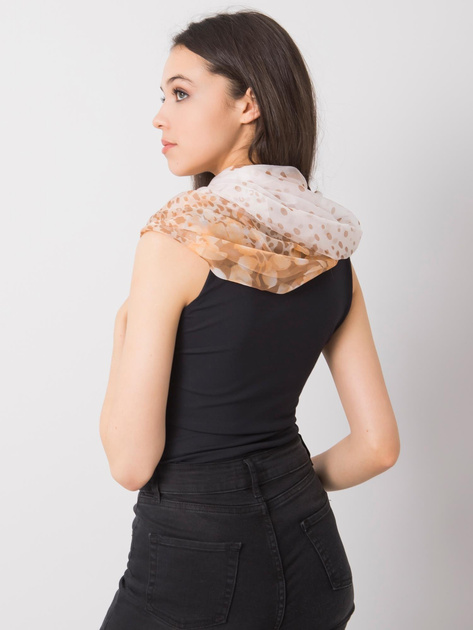 Brązowo-pomarańczowa chusta we wzory