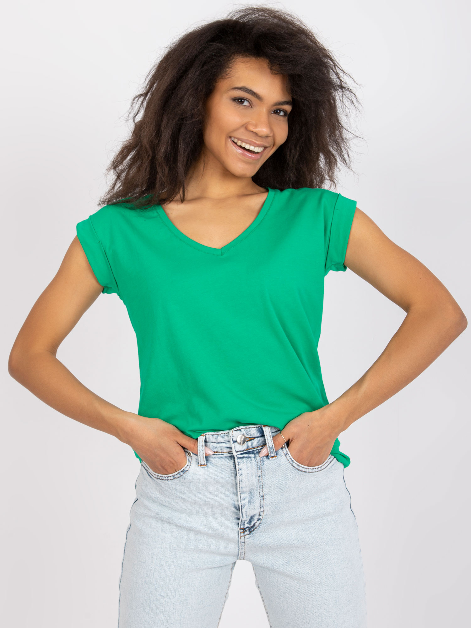 Green basic t-shirt Atlanta RUE PARIS.