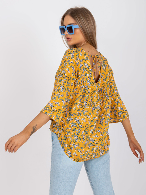 Żółta bluzka z kwiatowym nadrukiem ZULUNA