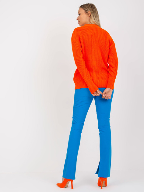 Hurtownia Pomarańczowy sweter rozpinany oversize RUE PARIS