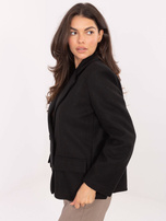 Czarny płaszcz z dwurzędowym zapięciem RUE PARIS