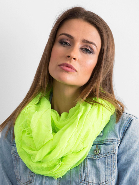 Fluo żółta chusta z metaliczną nicią