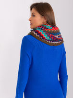 Hurtownia Brązowy komin dzianinowy we wzory