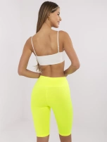 Fluo żółte gładkie szorty typu kolarki Serena