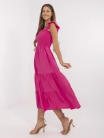 Fuksjowa letnia sukienka na ramiączkach