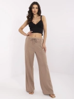 Dunkelbeige Basic Sweatpants mit Naht.