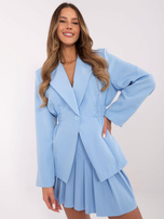 Hurt Jasnoniebieska damska marynarka z zapięciem na guzik