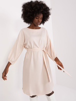 Hurt Jasnobeżowa sukienka z rękawem 3/4 RUE PARIS