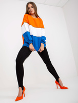 Pomarańczowo-niebieska dresowa bluza basic oversize RUE PARIS 