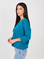 Morska damska bluzka basic z bawełny RUE PARIS 