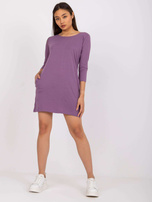 Fioletowa tunika bawełniana z kieszeniami Canaria MAYFLIES