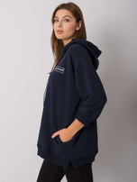 Navy blue sweatshirt with pockets Leora