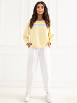 Jasnożółta damska bluza z okrągłym dekoltem RUE PARIS