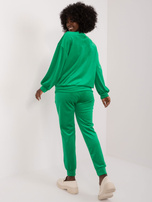 Hurtownia Zielony dwuczęściowy komplet damski z weluru