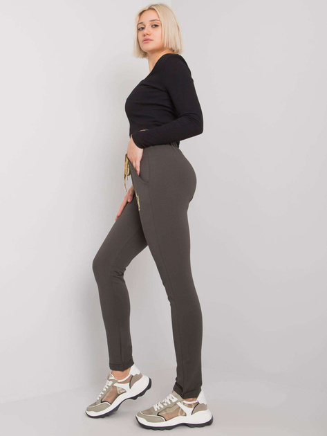 Ciemne khaki damskie spodnie dresowe Leeds
