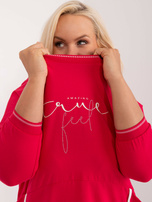 Hurt Red casual plus size blouse with an application.