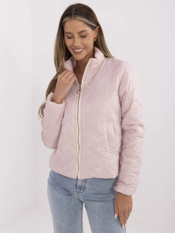 Jasnoróżowa przejściowa kurtka z podszewką