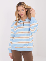 Jasnoniebieska bluza z suwakiem przy dekolcie