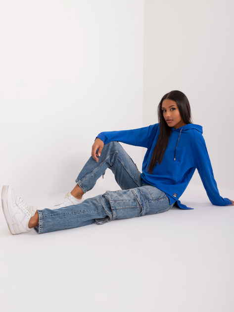 Hurt Ciemnoniebieska bluza basic o kroju oversize