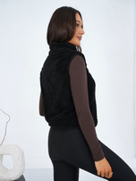 Czarna damska kamizelka miś ze stójką