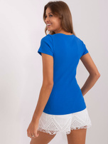 Hurt Ciemnoniebieska bluzka basic z okrągłym dekoltem