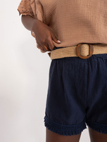 Hurt Granatowe szorty z lnem