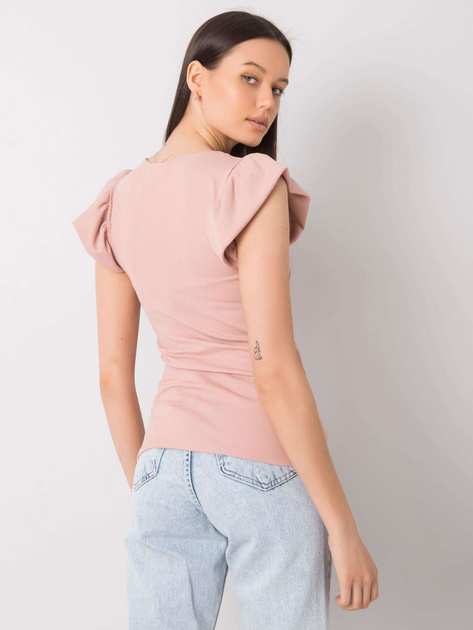 Brudnoróżowa bluzka ze sznurowaniem Waverly