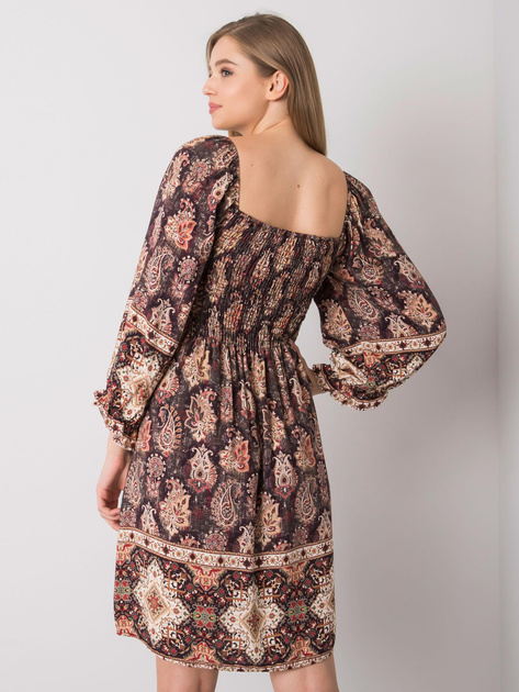 Ciemnobrązowa sukienka we wzory Hayley OCH BELLA