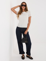 Ecru letnia bluzka boho z krótkim rękawem