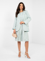 Miętowa żakardowa marynarka z podszewką RUE PARIS 