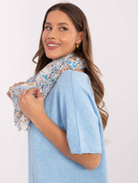 Hurt Biało-niebieska damska chusta z bawełny