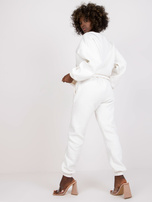 Ecru bawełniany komplet dresowy z kieszeniami Edvige  