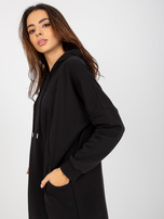 Hurt Czarna midi sportowa sukienka basic z kieszeniami  