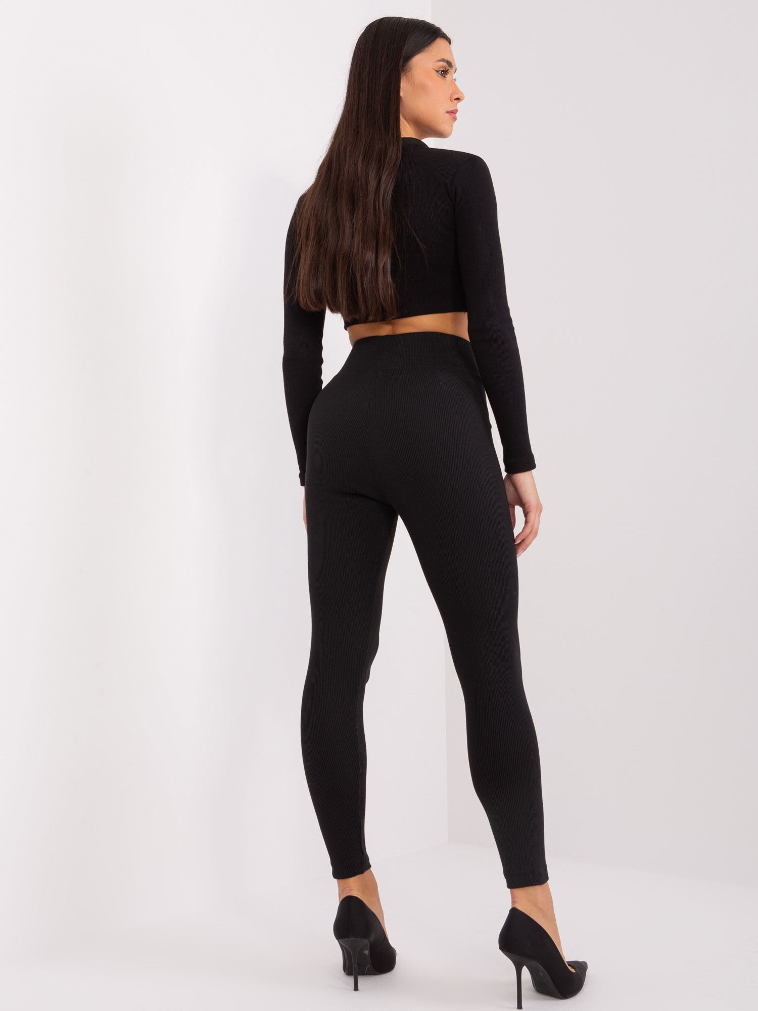 Hurt Czarne legginsy basic z wysokim stanem RUE PARIS